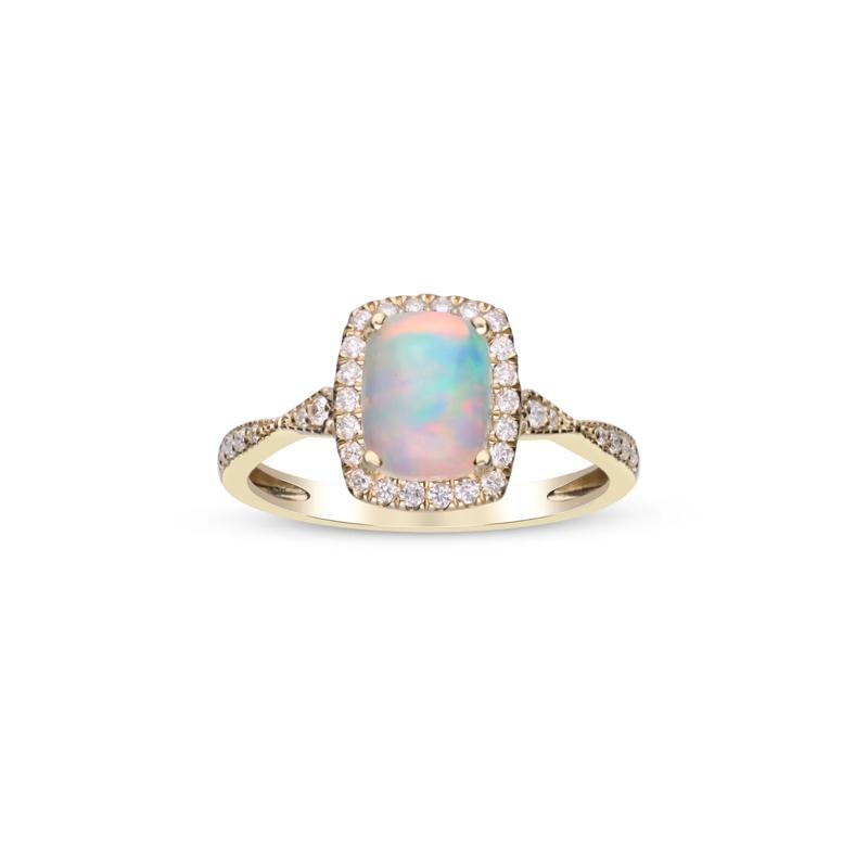 Opal and Diamond Ring in 10K Yellow Gold &#40;1/5 ct. tw.&#41; – Image 5 of 5