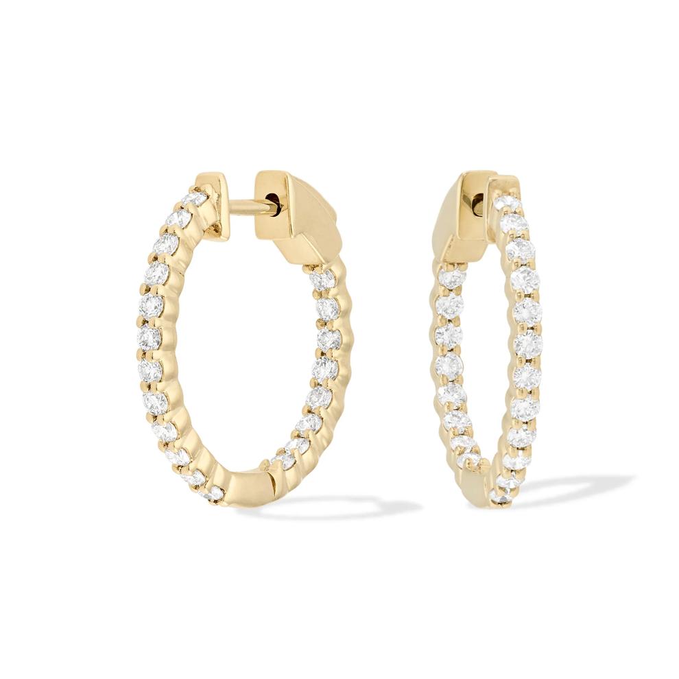 Lab Grown Diamond Inside-Out Hoop Earrings in 10K Yellow Gold (1 ct. tw.) – Image 1 of 2