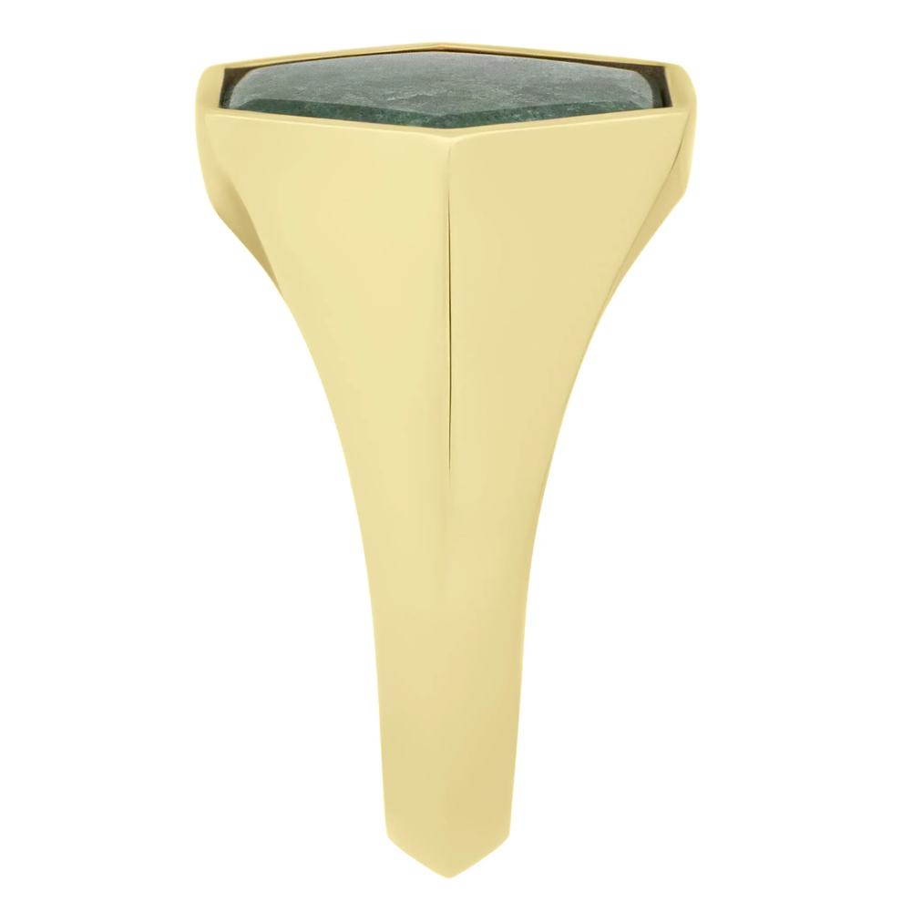Hexagon Signet Ring with Aventurine Inlay in 14K Yellow Gold – Image 3 of 3