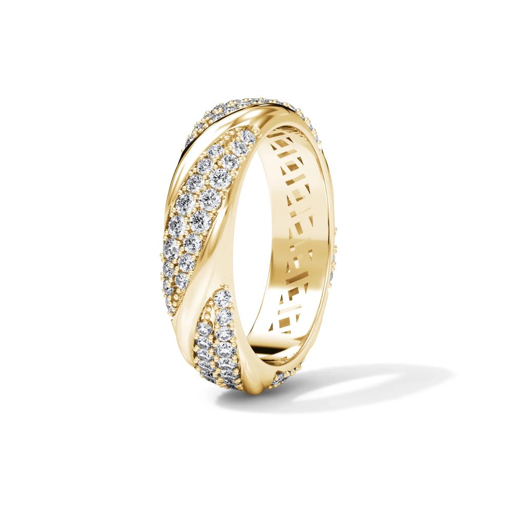 Diamond High Polish Twisted Eternity Band in 14K Yellow Gold (7/8 ct. tw.) – Image 3 of 4