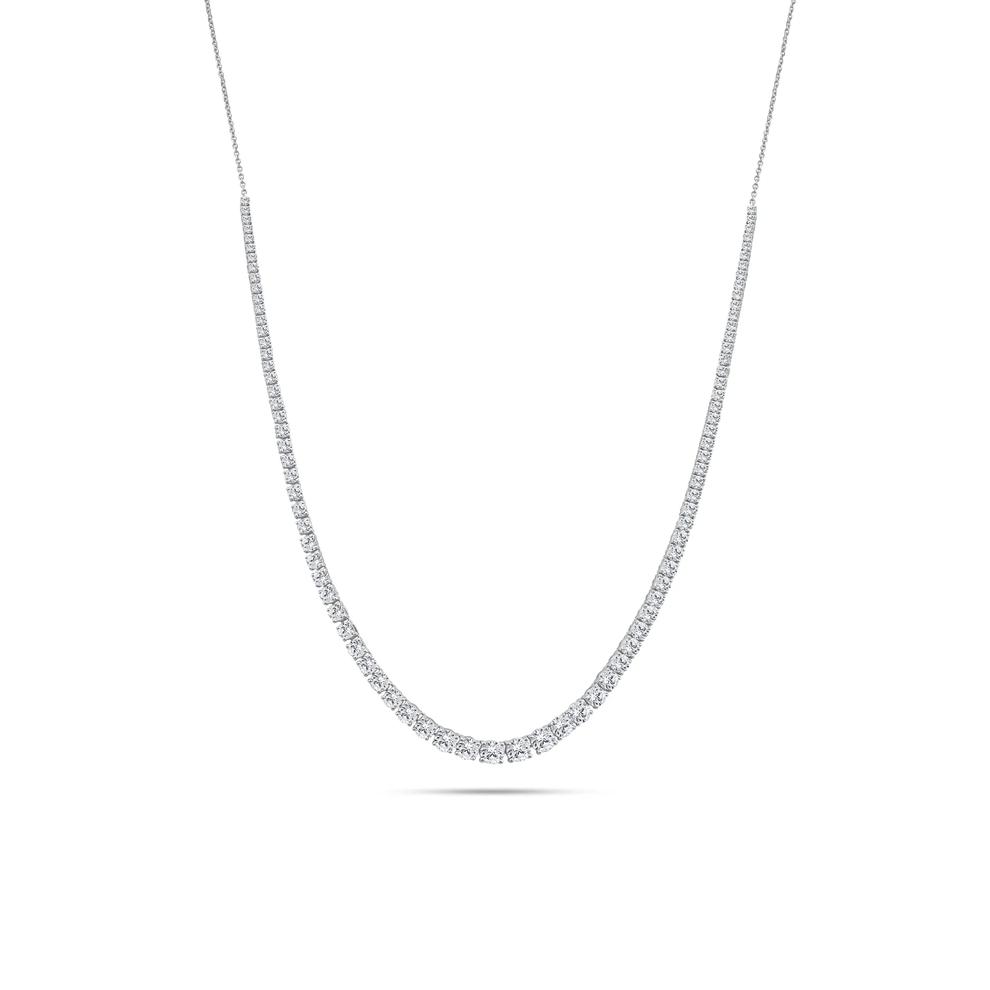 Lab Grown Diamond Graduated Frontal Necklace in 14K White Gold (7 ct. tw.) – Image 1 of 4