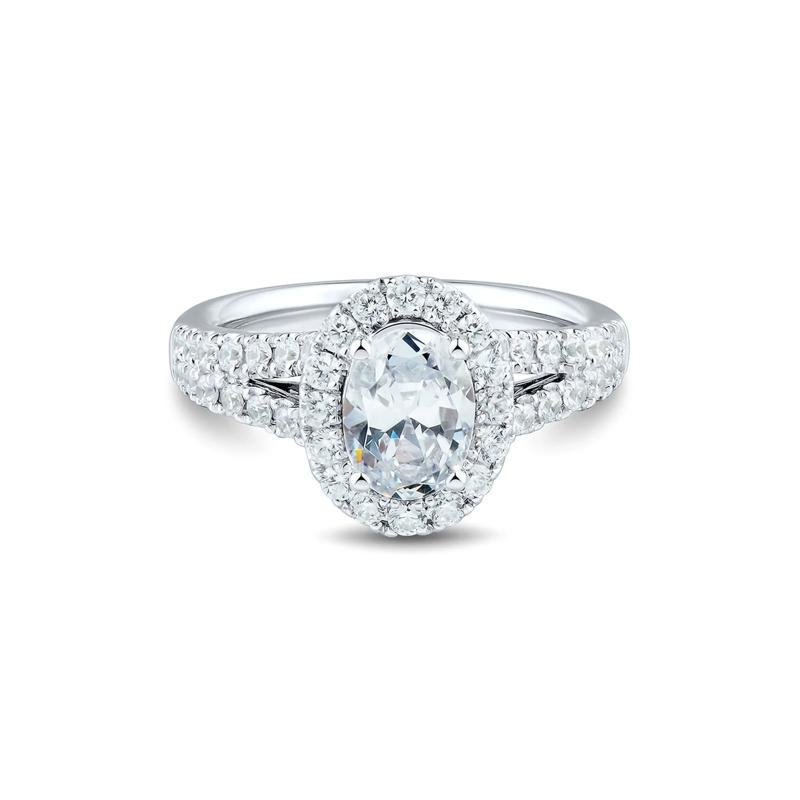 2 ct. tw. Lab Grown Diamond Halo Engagement Ring in 14K White Gold – Image 1 of 1