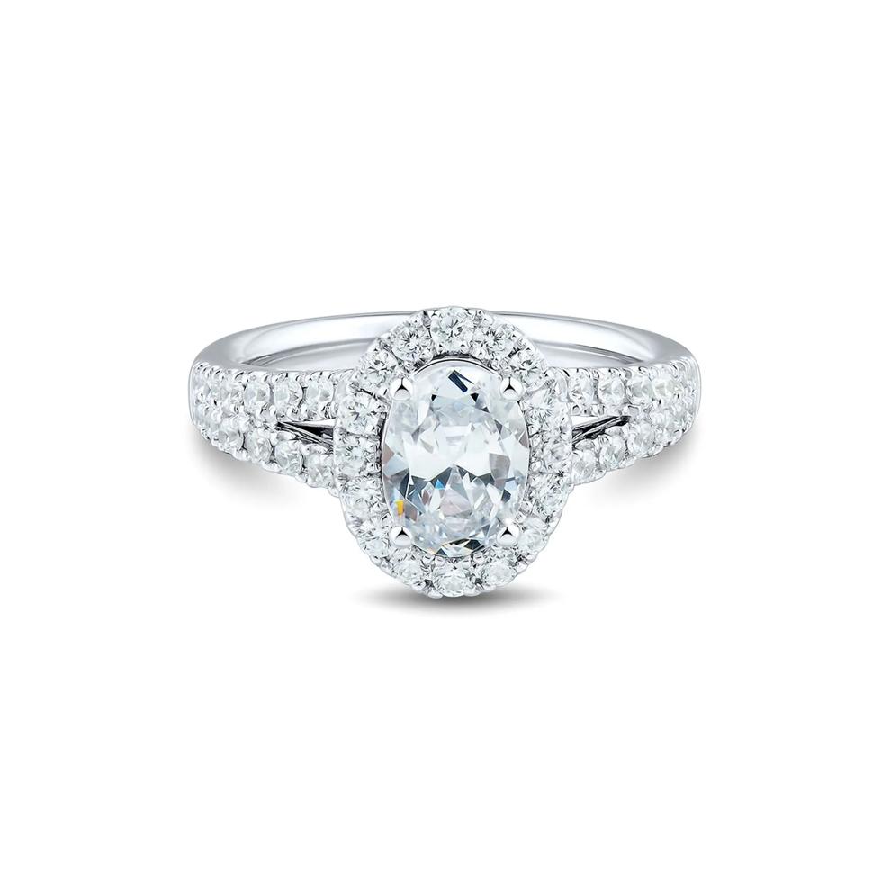 2 ct. tw. Lab Grown Diamond Halo Engagement Ring in 14K White Gold – Image 1 of 1