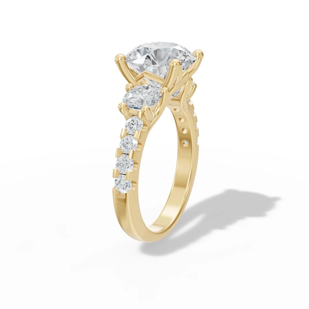 Lab Grown Diamond Center Channel Three-Stone Ring in 14K Yellow Gold (5 ct. tw.) – Image 3 of 4