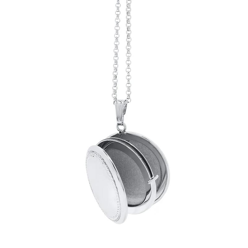 Round Photo Locket in Sterling Silver – Image 2 of 4