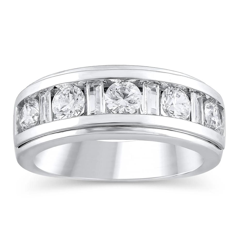 Men's Lab Grown Diamond Channel Band in 10K White Gold (2 ct. tw.) – Image 1 of 3
