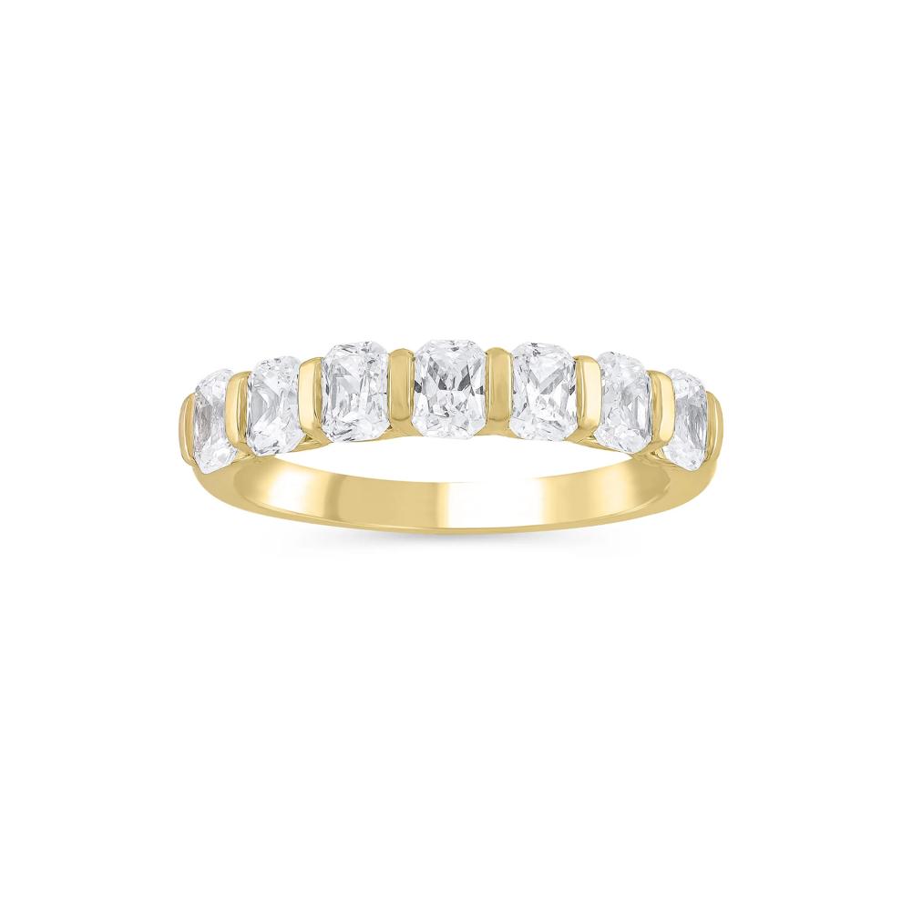 Lab Grown Diamond Radiant-Cut Anniversary Band in 14K Yellow Gold (1 3/8 ct. tw.) – Image 1 of 3