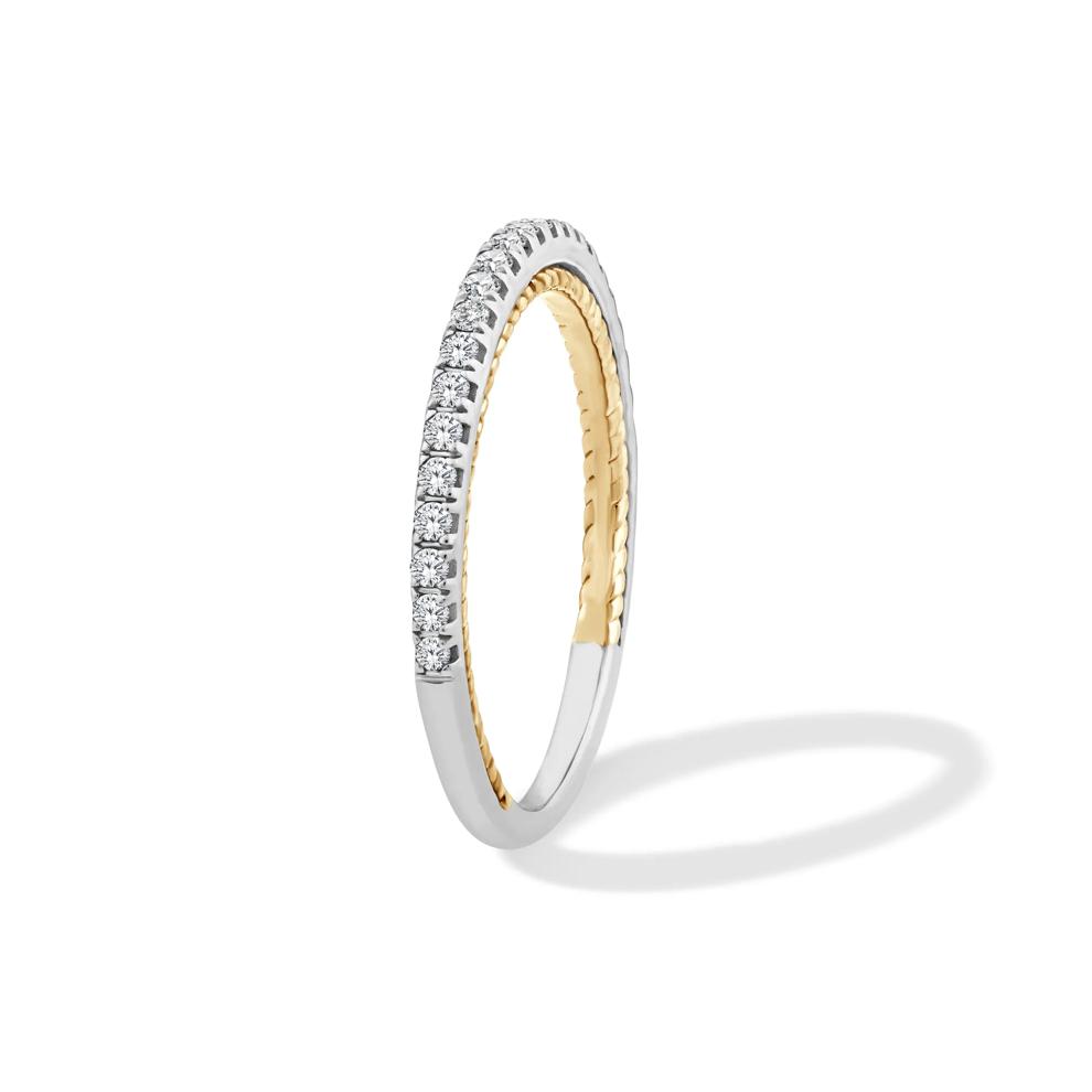 Diamond Anniversary Band in 10K White &amp; Yellow Gold (1/5 ct. tw.) – Image 3 of 4