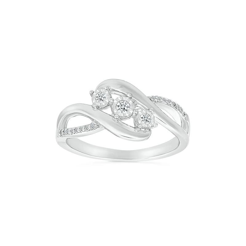 Diamond Promise Ring in 10K White Gold &#40;1/8 ct. tw.&#41; – Image 1 of 5