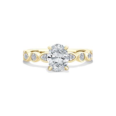 Lab Grown Diamond Oval Center Engagement Ring in 10K Yellow Gold (1 3/8 ct. tw.)