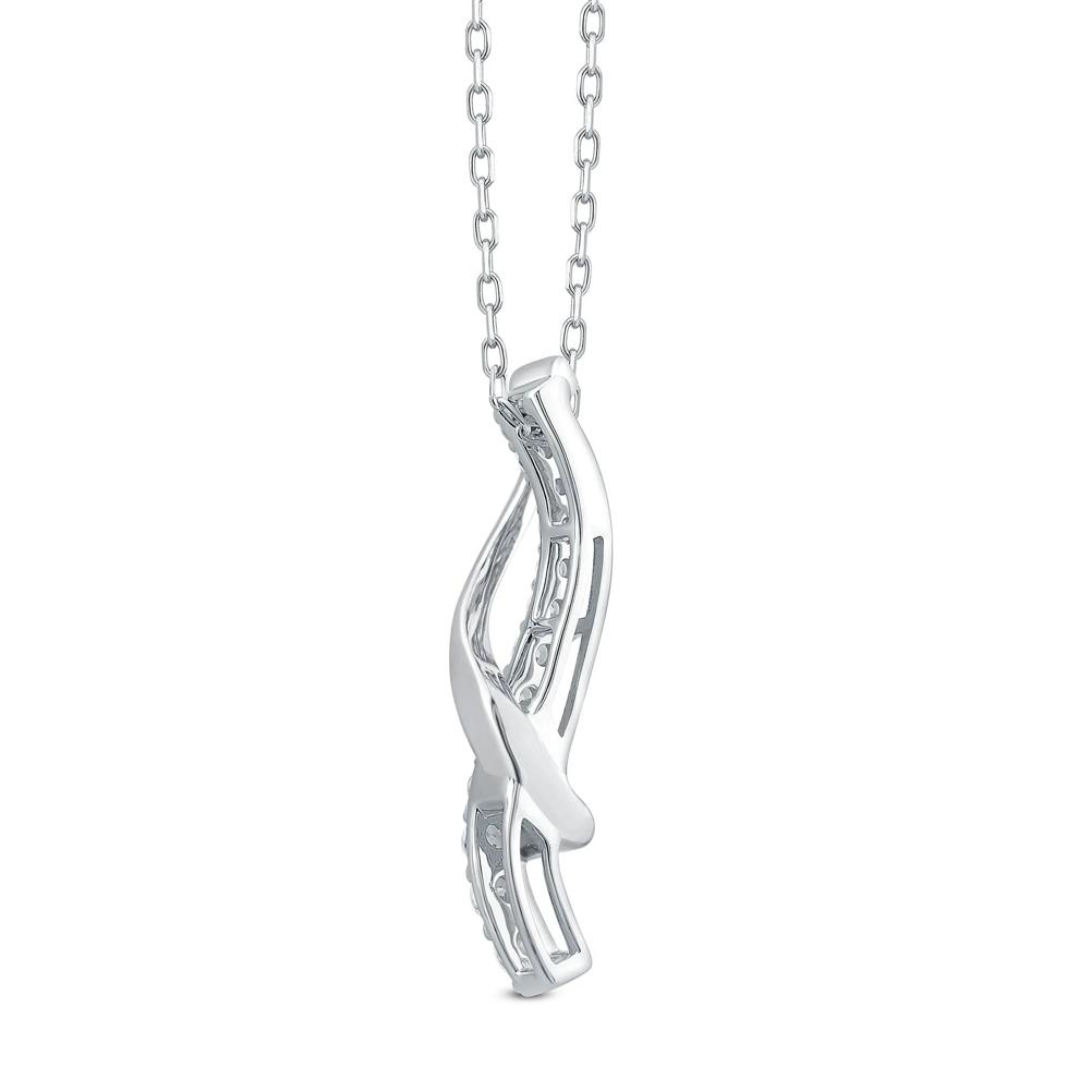 Diamond Twist Pendant in 10K White Gold (1/4 ct. tw.) – Image 3 of 4