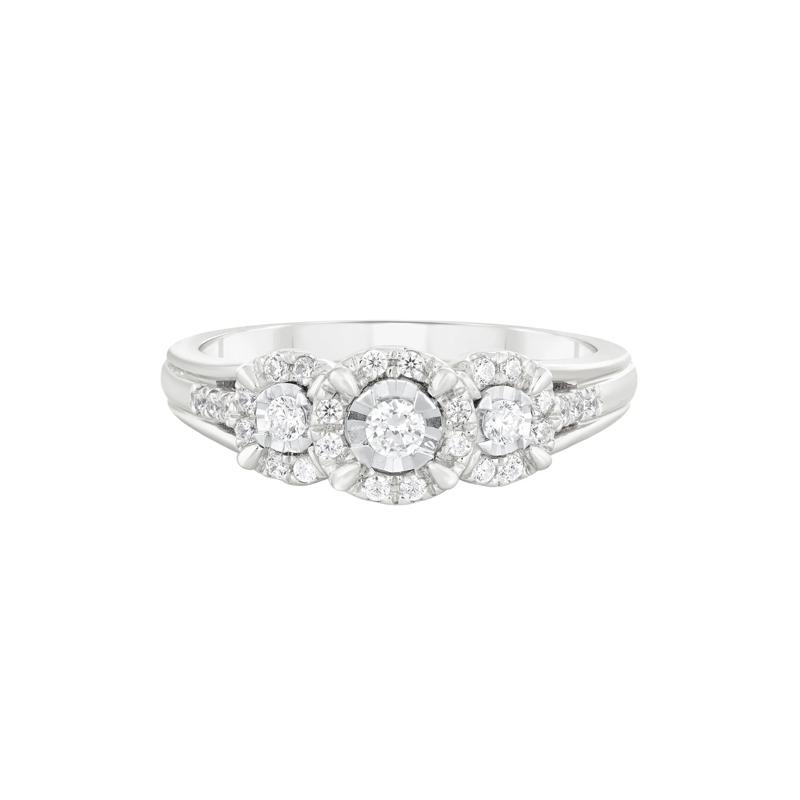 Diamond Ring in 10K White Gold &#40;1/4 ct. tw.&#41; – Image 1 of 3