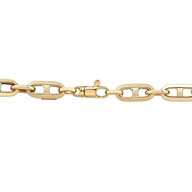 Mariner and Oval-Link Bracelet in 10K Yellow Gold, 7.5&quot; – Image 2 of 3