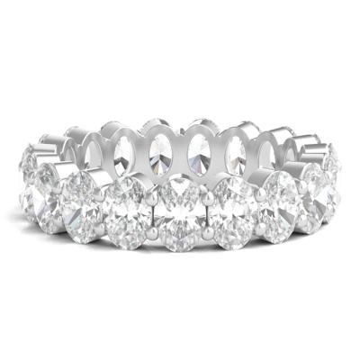 Oval-Shaped Diamond Wedding Band with Eternity Setting in 14K White Gold (5 ct. tw.)