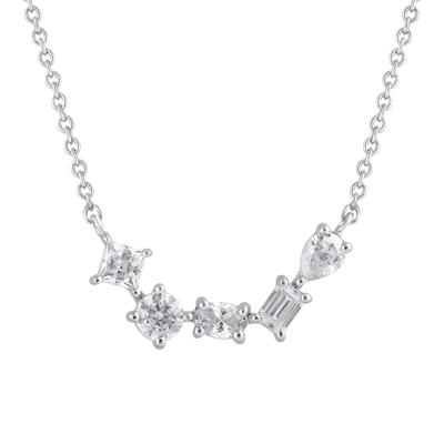 Lab Grown Diamond Mixed-Shape Necklace in 14K White Gold (1/2 ct. tw.)