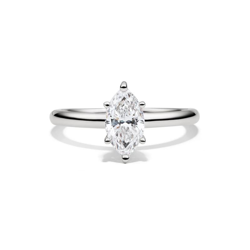 Lab Grown Diamond Marquise Engagement Ring Solitaire in Platinum &#40;1 ct.&#41; – Image 1 of 4
