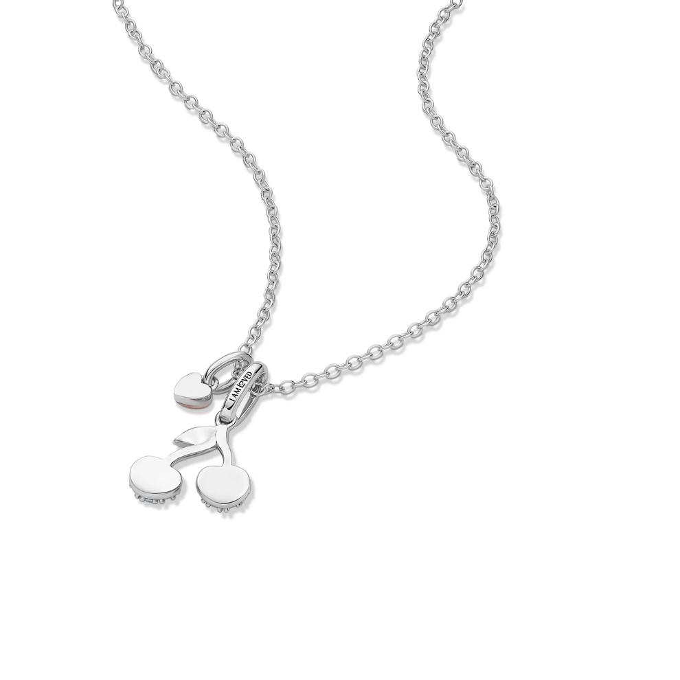 Lab Grown Diamond Accent Cherries Pendant in Sterling Silver &amp; 10K Rose Gold – Image 5 of 5