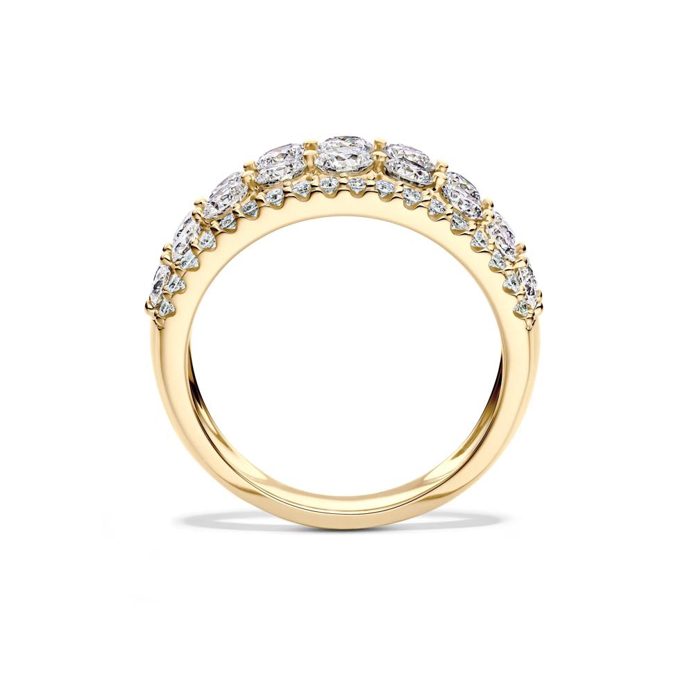 Lab Grown Diamond Round Multi-Row Anniversary Band in 10K Yellow Gold (2 ct. tw.) – Image 2 of 4