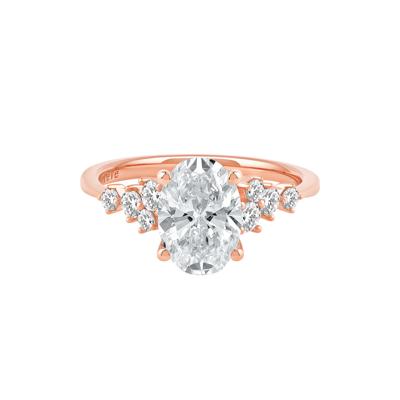 Lab Grown Diamond Oval-Shaped Engagement Ring in 14K Rose Gold (2 1/2 ct. tw.)
