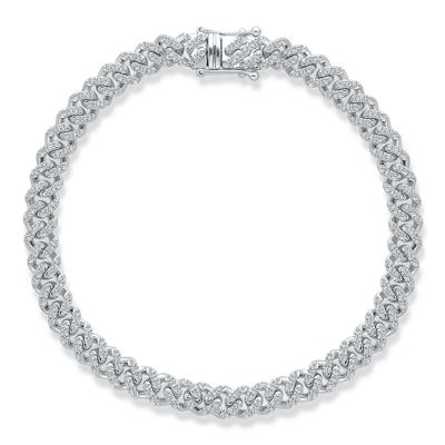 Diamond Cuban Link Bracelet in 10K White Gold, 7MM, 7” (1 ct. tw.)