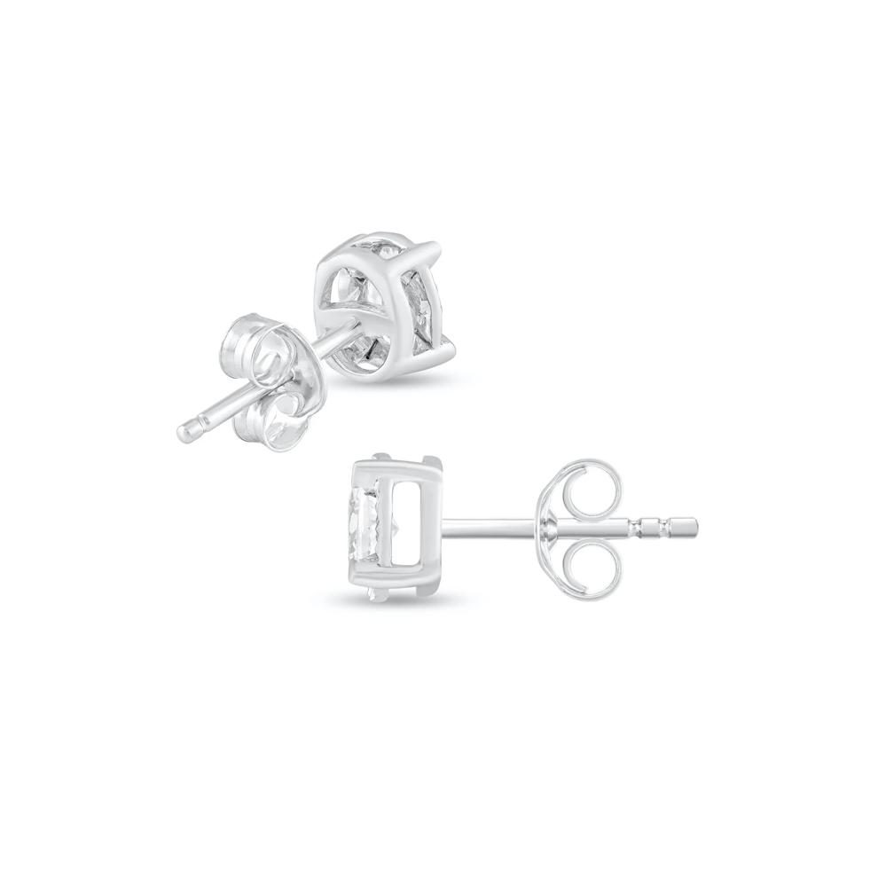 Lab Grown Diamond Oval Illusion Stud Earrings in 10K White Gold (3/8 ct. tw.) – Image 2 of 3