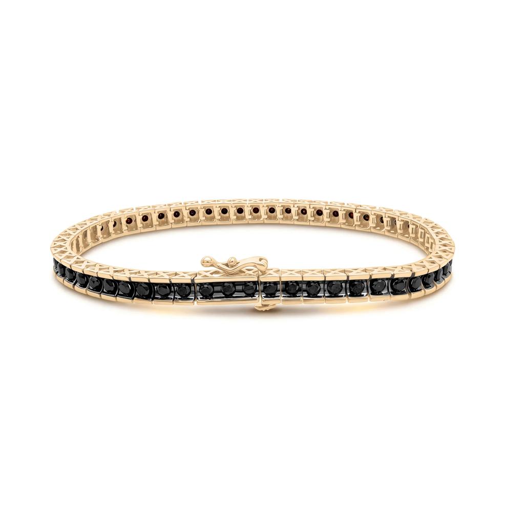 Black Diamond Tennis Bracelet in 10K Yellow Gold, 7" (2 1/2 ct. tw.) – Image 2 of 2