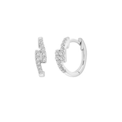 Diamond Bypass Hoop Earrings in 10K White Gold (1/7 ct. tw.)