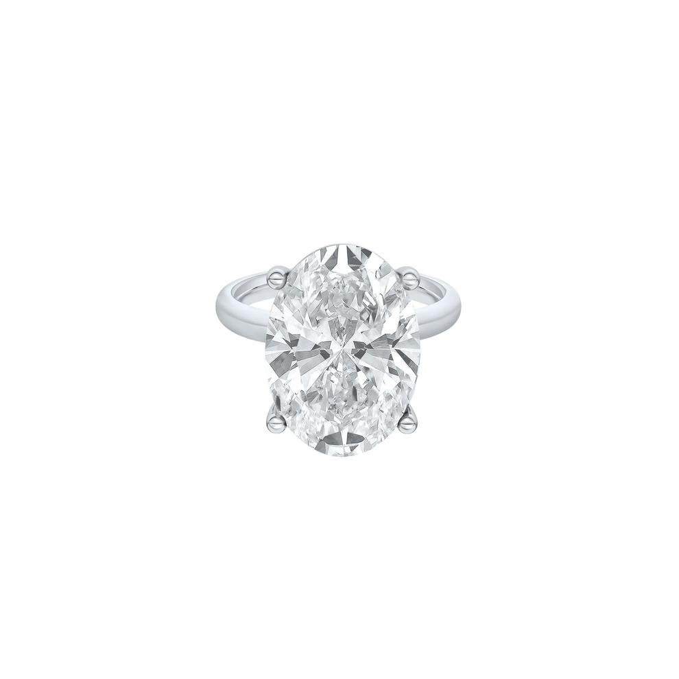 Lab Grown Diamond Oval Solitaire Ring in Platinum (7 ct.) – Image 1 of 4