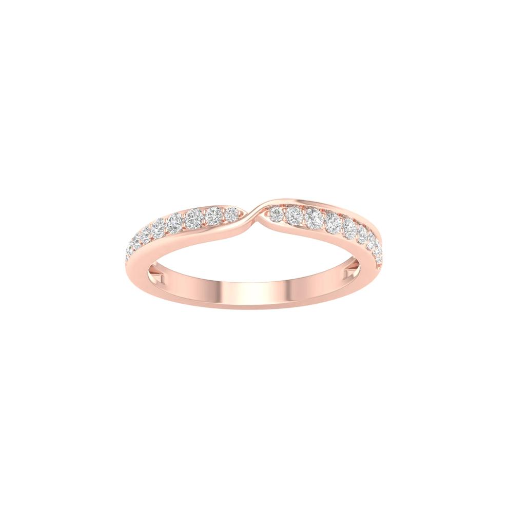 Pinched Diamond Stack Band in 10K Rose Gold (1/4 ct. tw.) – Image 4 of 4