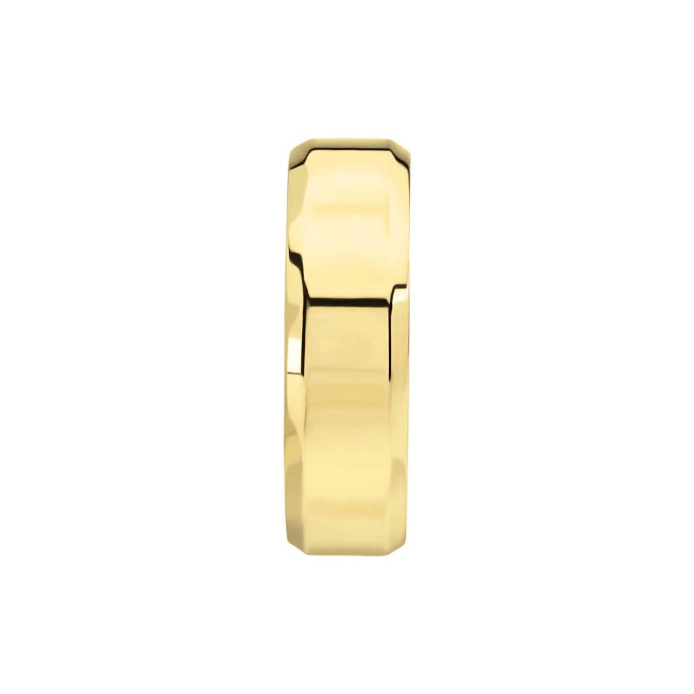 Men's High Bevel Fly Fishing Band in 14K Yellow Gold, 7MM – Image 3 of 3