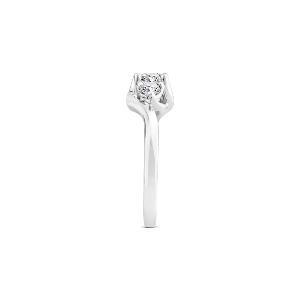 Diamond Three-Stone Bypass Ring in 14K White Gold (3/4 ct. tw.) – Image 3 of 3