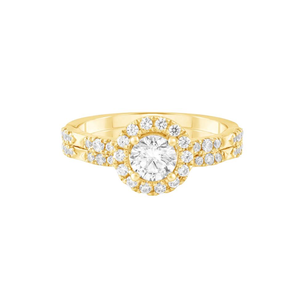 Diamond Halo Engagement Ring in 14K Yellow Gold (1 ct. tw.) – Image 1 of 5