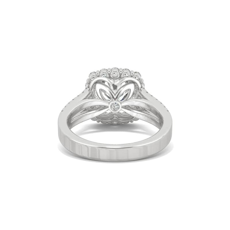 Hearts &amp; Arrows Moissanite Ring with Halo in 14K White Gold &#40;2 7/8 ct. dew&#41; – Image 5 of 5