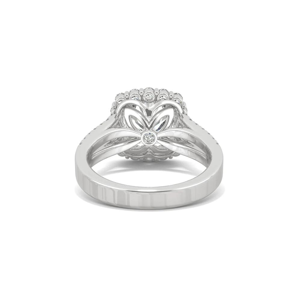 Hearts &amp; Arrows Moissanite Ring with Halo in 14K White Gold (2 7/8 ct. dew) – Image 5 of 5