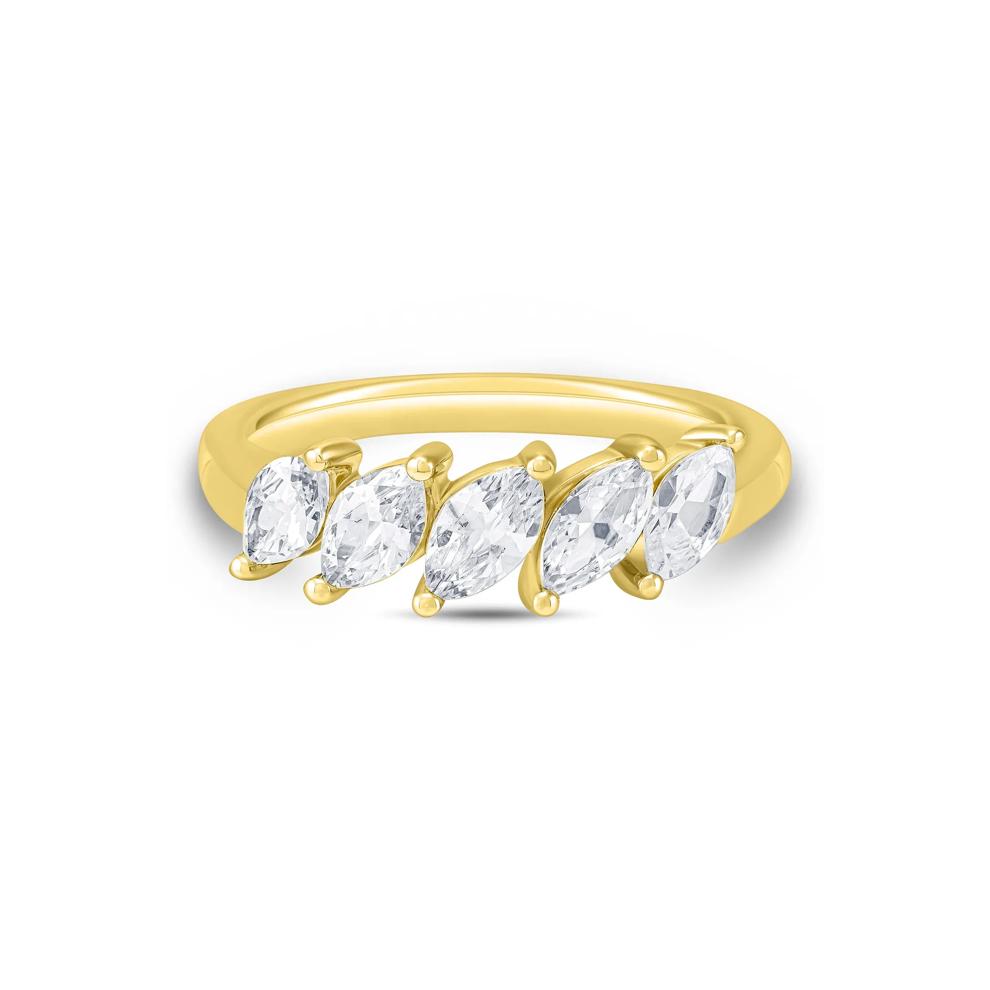 Diamond Marquise Anniversary Band in 18K Yellow Gold (1 1/2 ct. tw.) – Image 1 of 3