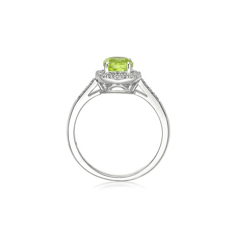 Peridot &amp; 1/8 ct. tw. Diamond Ring in Sterling Silver – Image 2 of 3