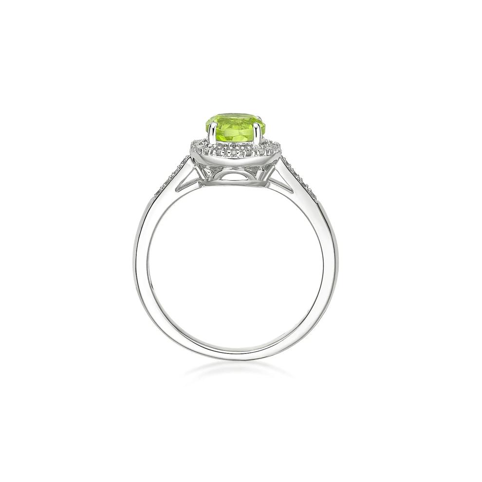 Peridot &amp; 1/8 ct. tw. Diamond Ring in Sterling Silver – Image 2 of 3