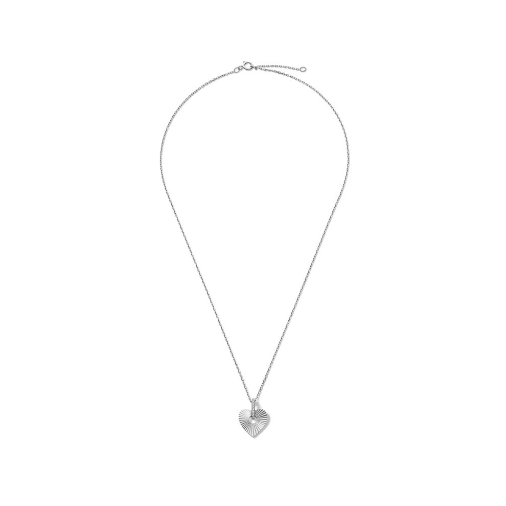 Diamond Heart Pendant in 10K White Gold (1/10 ct. tw.) – Image 2 of 4