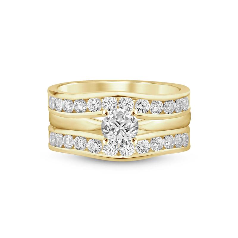 Lab Grown Diamond Channel-Set Enhancer in 14K Yellow Gold &#40;1 ct. tw.&#41; – Image 1 of 4