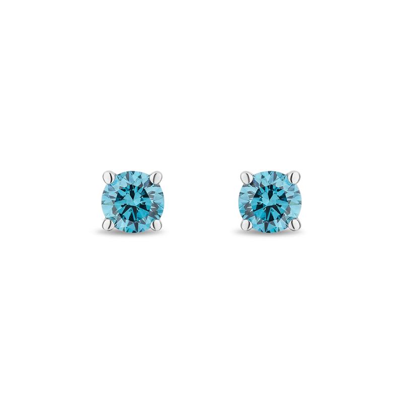Lab Grown Diamond Blue Stud Earrings in 14K White Gold &#40;1/2 ct. tw.&#41; – Image 2 of 2