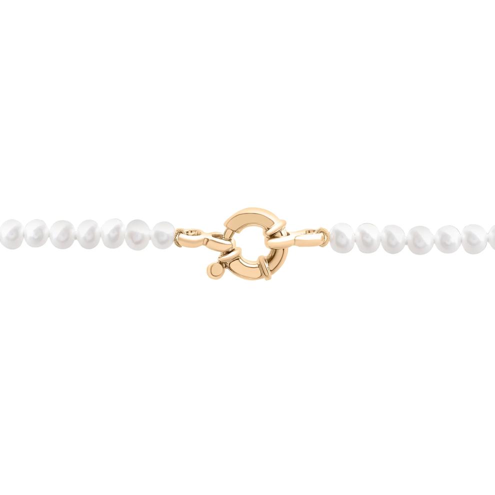 Pearl Necklace with Vermeil Closure – Image 4 of 7