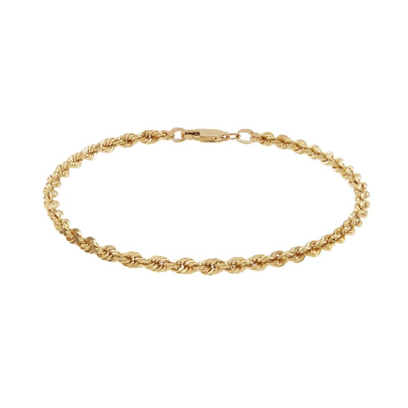 Rope Chain Bracelet in 14K Yellow Gold, 8.25&rdquo; – Image 1 of 2
