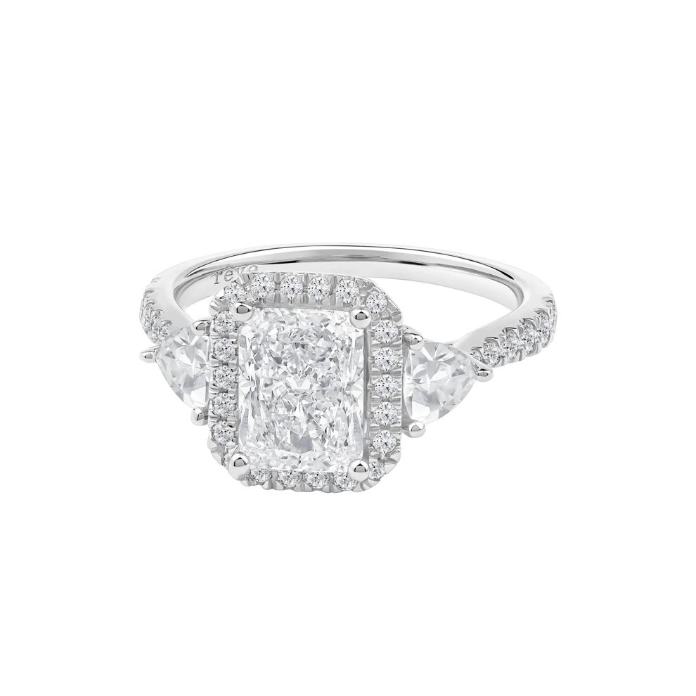 Violet Lab Grown Diamond Halo Engagement Ring in 14K White Gold (2 3/4 ct. tw.) – Image 5 of 5