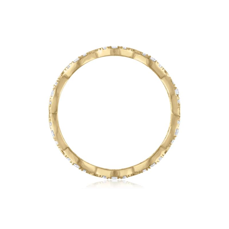 Wavy Diamond Stack Band in 14K Yellow Gold &#40;1/5 ct. tw.&#41; – Image 2 of 3