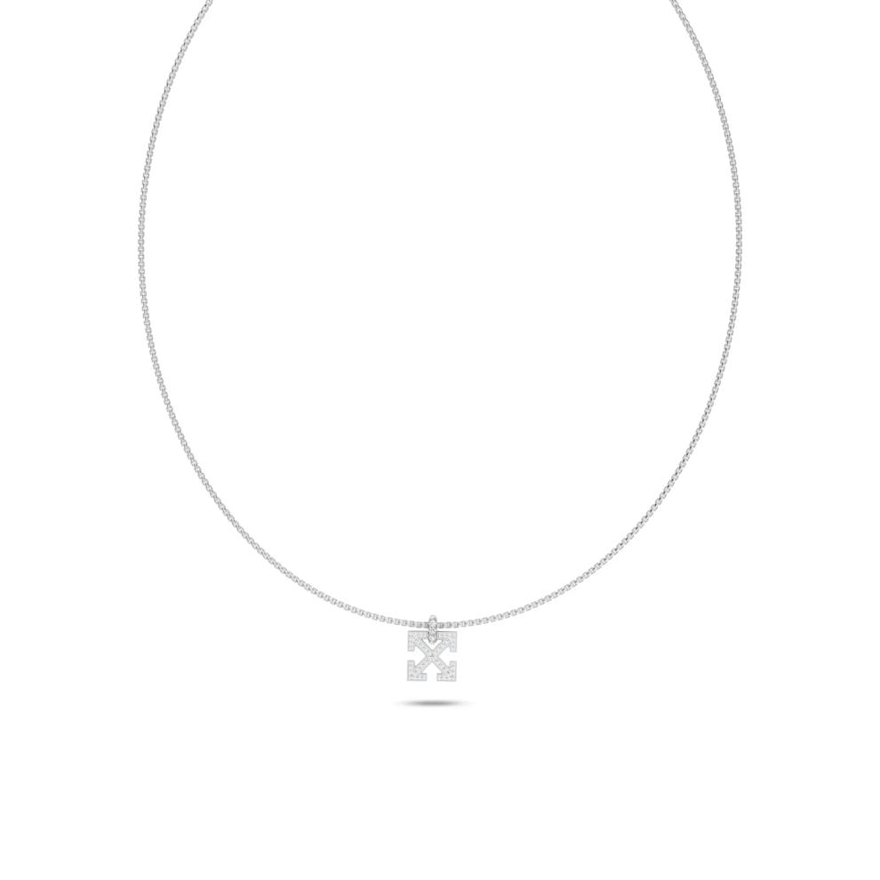 Men's Lab Grown Diamond Arrow Design Pendant Necklace in Sterling Silver (5/8 ct. tw.) – Image 1 of 4