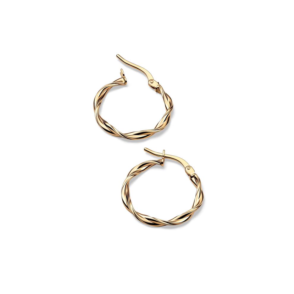 Twist Hoop Earrings in 14K Yellow Gold – Image 2 of 3