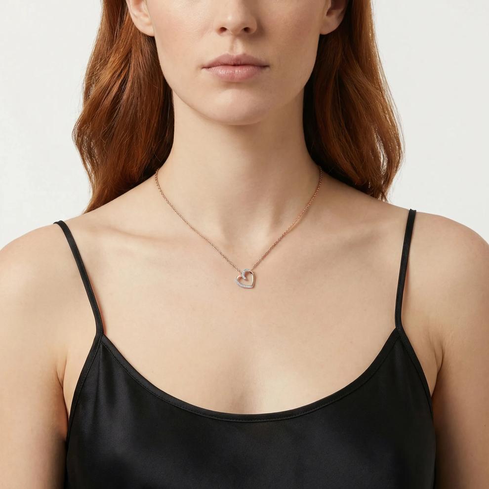 Diamond Heart Pendant in 10K Rose Gold – Image 2 of 2