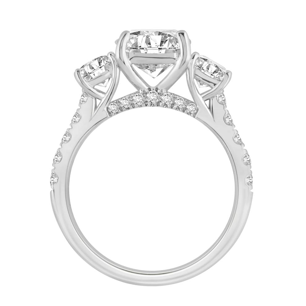 Lab Grown Diamond Cushion-Cut Engagement Ring in 14K White Gold (4 ct. tw.) – Image 2 of 4