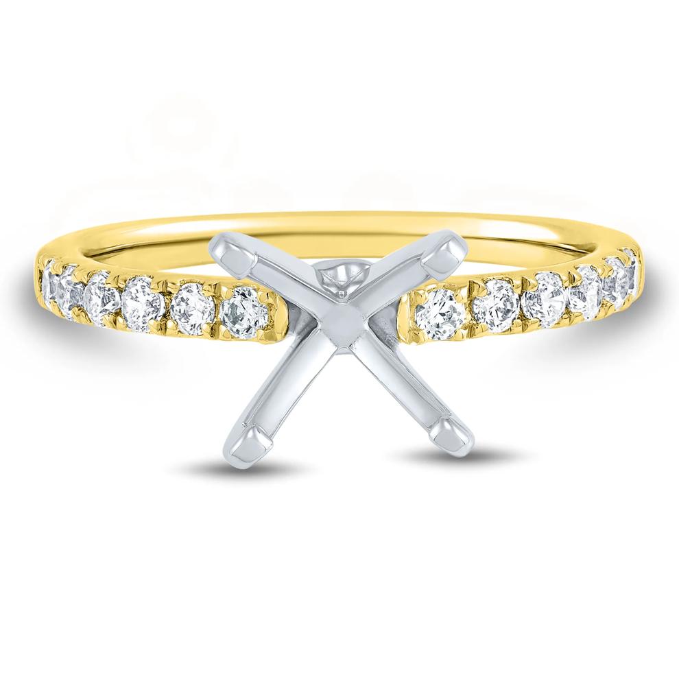 Lab Grown Diamond Semi-Mount Engagement Ring in 14K Yellow and White Gold (1/3 ct. tw.) (Setting Only) – Image 2 of 6