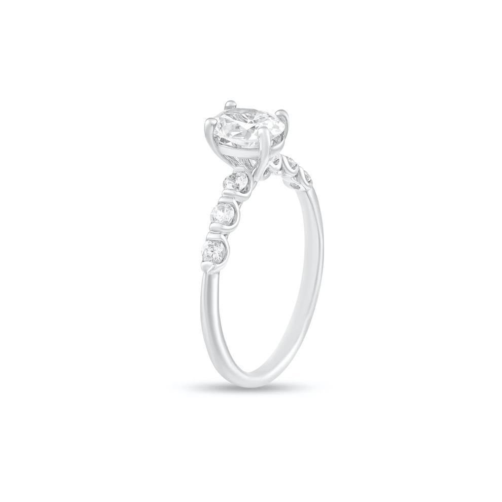 Diamond Oval Center Engagement Ring in Platinum (1 ct. tw.) – Image 4 of 4